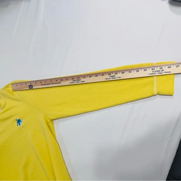 Kim Rogers Yellow Crewneck Lightweight Sweatshirt,Palm Tree Embroidered Logo, XL - Picture 10 of 11